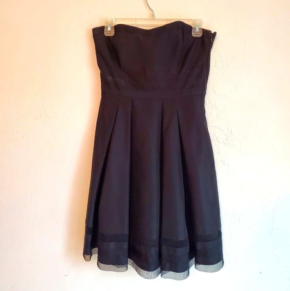 WHBM Black strapless cocktail dress